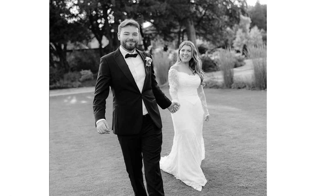 Elegant Grantley Hall Wedding with White Florals and Champagne Details